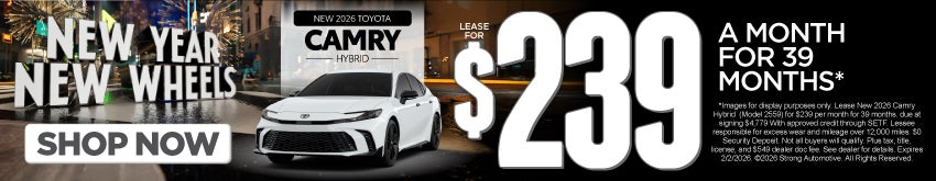 NEW 2026 CAMRY HYBRID LEASE $239 A MO / 39 MONTHS* 