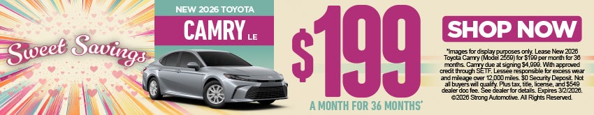 NEW 2026 TOYOTA CAMRY LE "$199/mo for 36 months* "