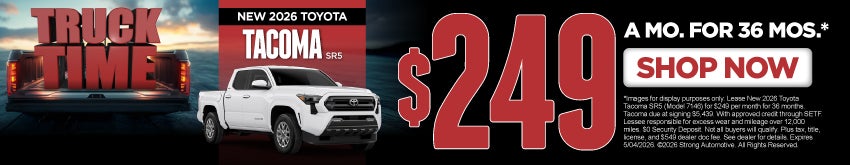 NEW 2026 TOYOTA TACOMA SR5	$249/mo for 36 months* 