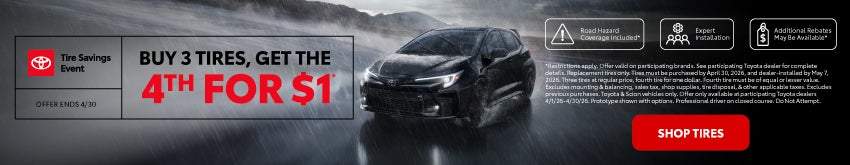 Buy 3 Tires And Get The 4th For $1