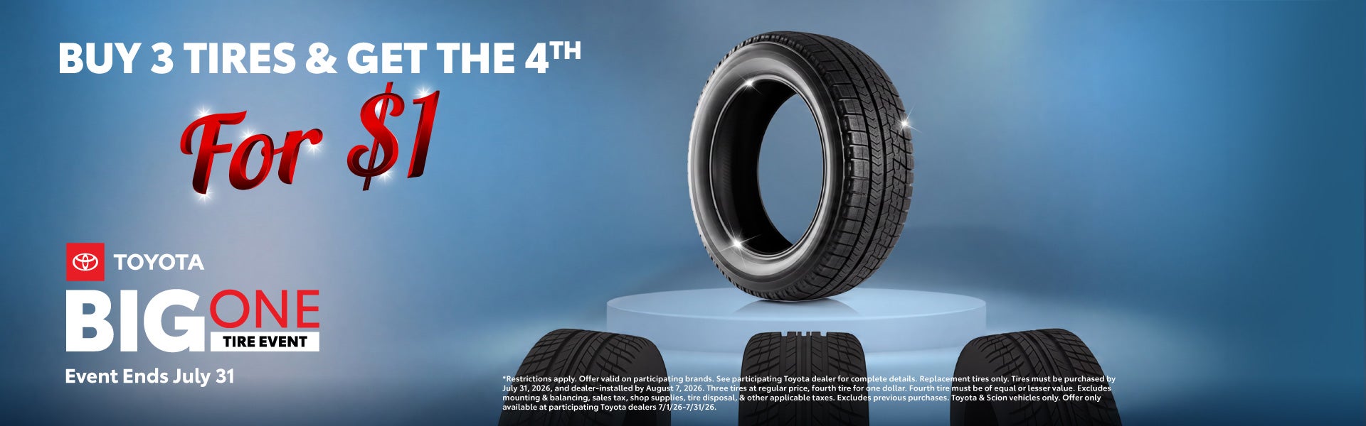 Buy 3 Get 1 For $1 Tire Special