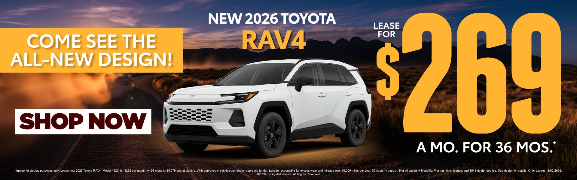 ALL NEW 2026 RAV4 HYBRID COME SEE THE ALL NEW DESIGN	LEASE F